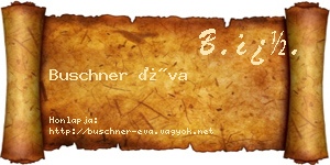 Buschner Éva névjegykártya